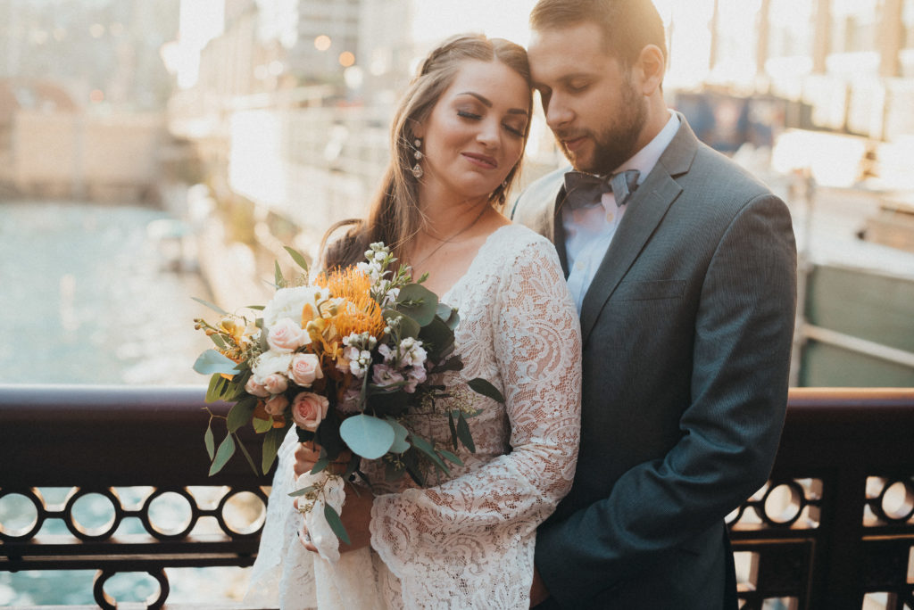 chicago urban wedding, chicago wedding photographer, chicago wedding photography, chicago wedding, chicago boho wedding, chicago boho bride, honey bridal chicago, dahlia blooms chicago