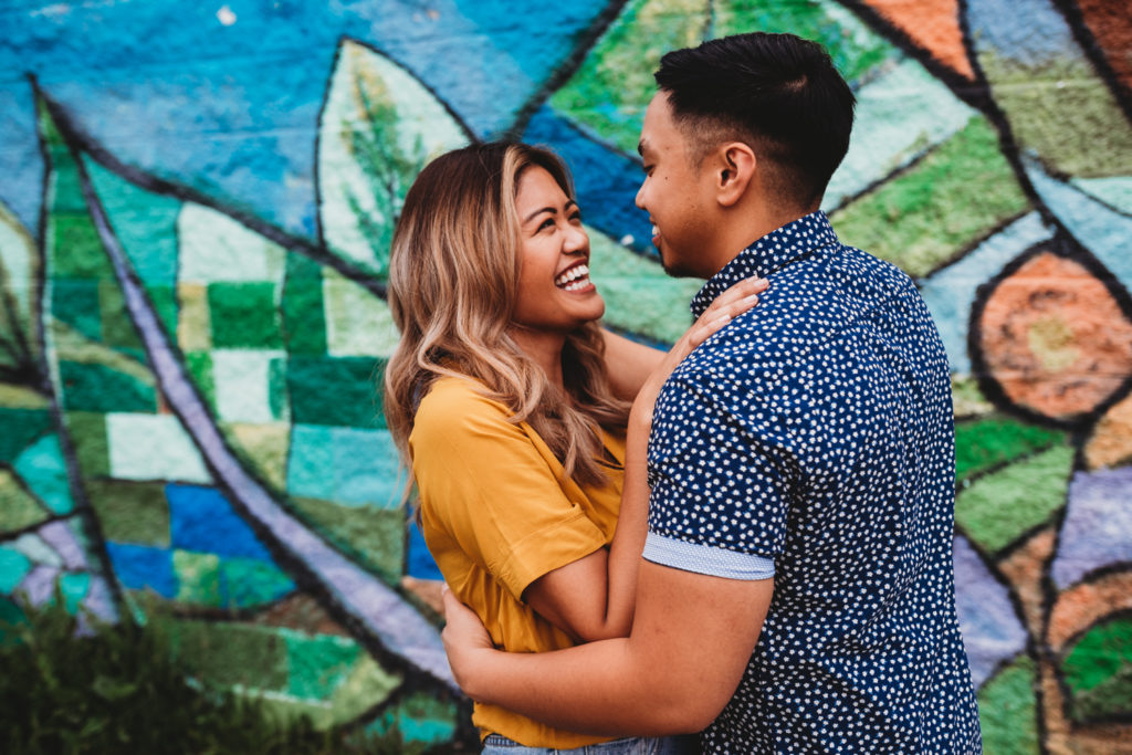 logan square engagement, logan square chicago engagement, logan square murals, logan square, chicago mural engagement, chicago colorful mural engagement, chicago engagement photographer, chicago engagement photography