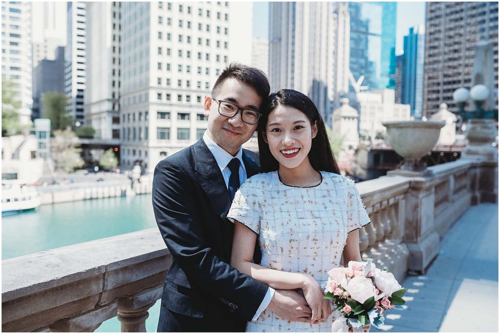 elope in chicago, chicago city hall wedding, chicago courthouse wedding, chicago riverwalk bride groom, chicago board of trade, chicago elopement