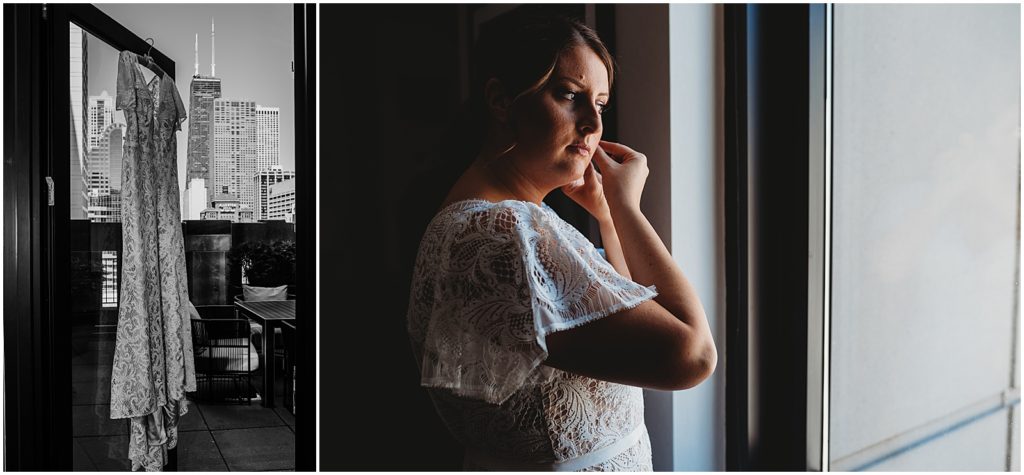 vintage bride chicago getting ready