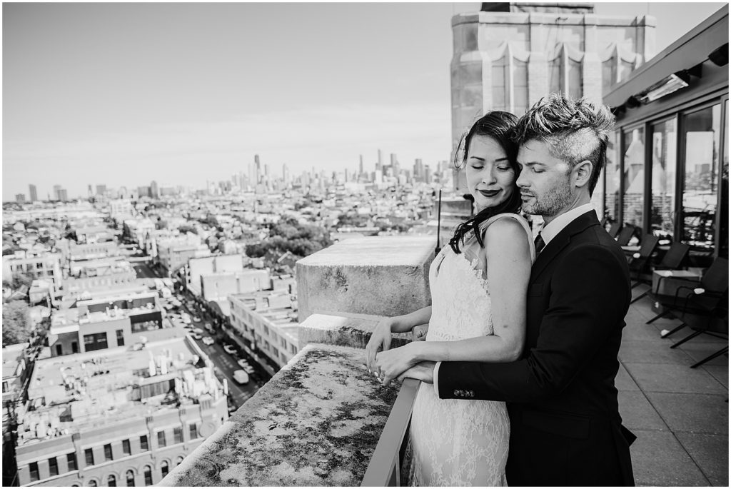 rooftop wedding ceremony at the robey hotel chicago