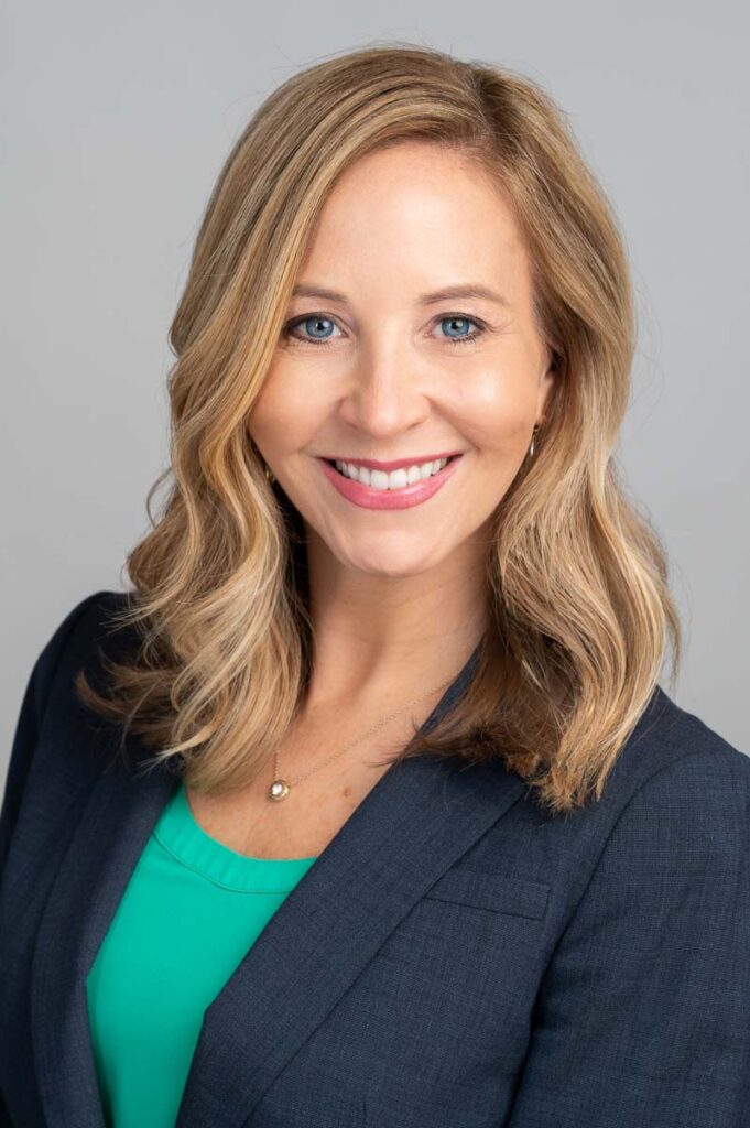 Professional headshot of blond woman taken by professional headshot photographer Lisa Kay in Oak Brook, Illinois