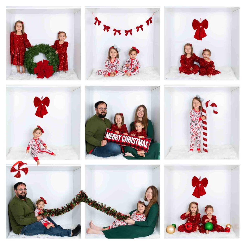 Family Holiday Photo Collage in boxes