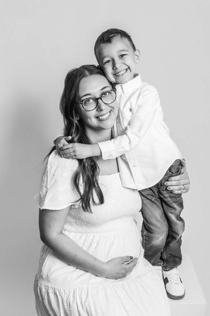 Mother and Son Photo in black and white