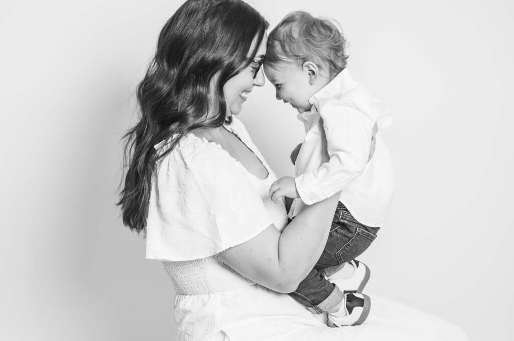 Mother and Son Photo in black and white